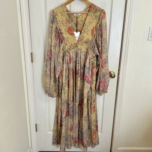 FARROW Floral Cottagecore Coquette Long Sleeve Maxi Dress NWT | Size L